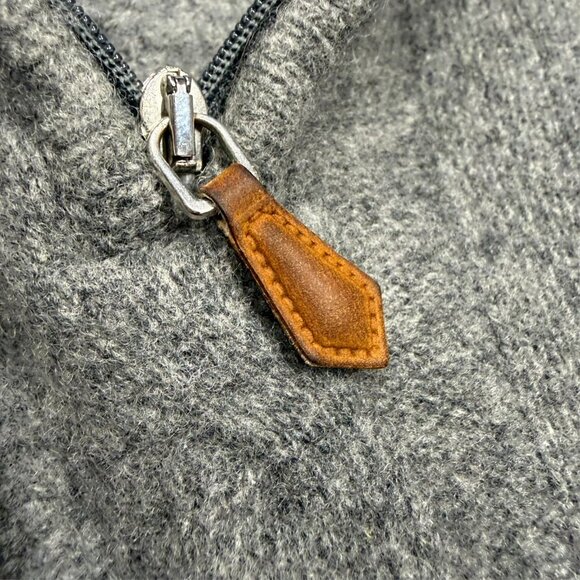 Toscano 100% Merino Wool 1/4 Zip Cable Knit Sweater Made in Italy Grey XL - Picture 4 of 6